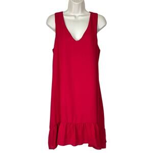 Three Eighty Two Revolve Aiken Ruffled Tank Dress Cherry Red Size Large NEW